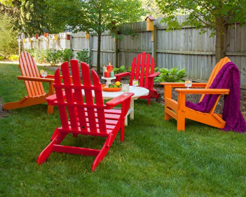 Polywood Classic Adirondack 5-Piece Conversation Set Teak