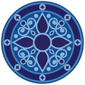 Custom Mosaics, Inc. Blue Medallion Porcelain Swimming Pool Mosaic 36"x36