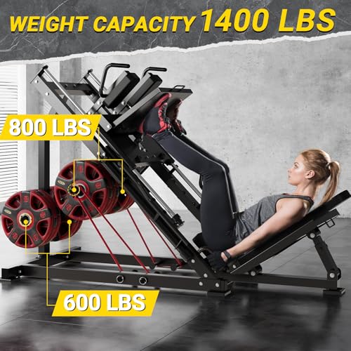 GarveeLife Leg Press Hack Squat Machine Combo Black