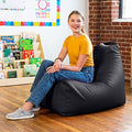 Jaxx Juniper Premium Vinyl Classroom Bean Bag Chair Black