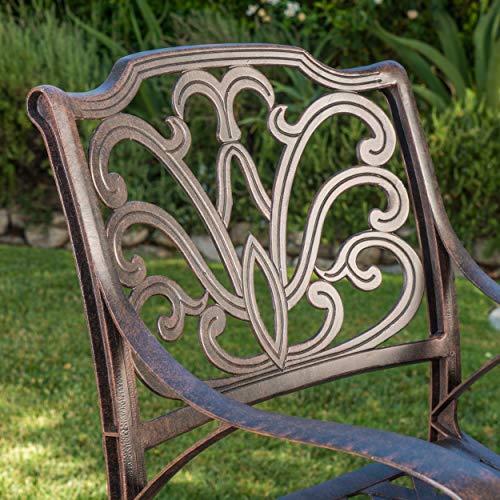Christopher Knight Home Alfresco Outdoor Cast Aluminum Barstool Set, 4-Pcs Bronze