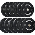 Zoomster Bumper Plate Olympic Weight Plate with Steel Insert Strength Training Weight Lifting Plate 370LB Black