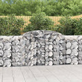 Arched Gabion Baskets 3 pcs Galvanized Iron 118.1"x19.7"x39.4"/47.2" White Black