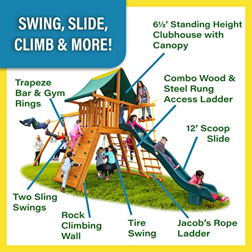 Best in Backyards Extreme Swing Set Jungle Gym Green & Yellow Components