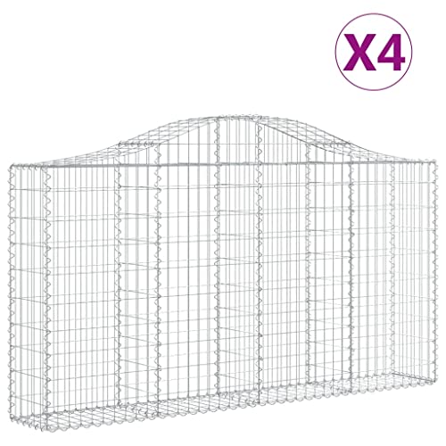 Arched Gabion Baskets 4 pcs Galvanized Iron White Black Other