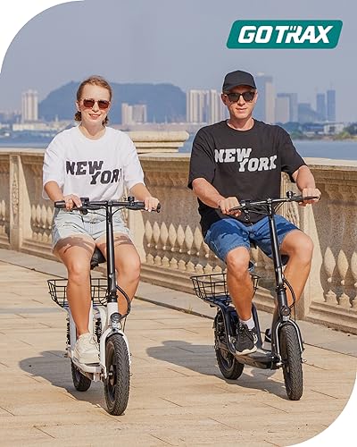 Gotrax Astro Electric Scooter with Seat 14" Tire 19 Miles Range 350W Motor White