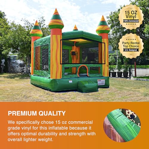 JumpOrange Amazon River Commercial Bounce House with Blower Green