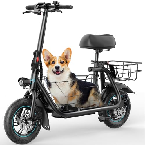 Gyroor Adults Electric Scooter 550W Foldable with Basket Black-FP9