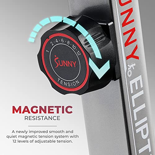 Sunny Health & Fitness Elite Smart Elliptical Cross Trainer Gray