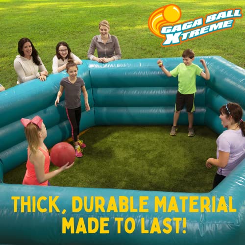 SCS Direct Inflatable Gaga Ball Pit 15' Court with Electric Air Pump Blue
