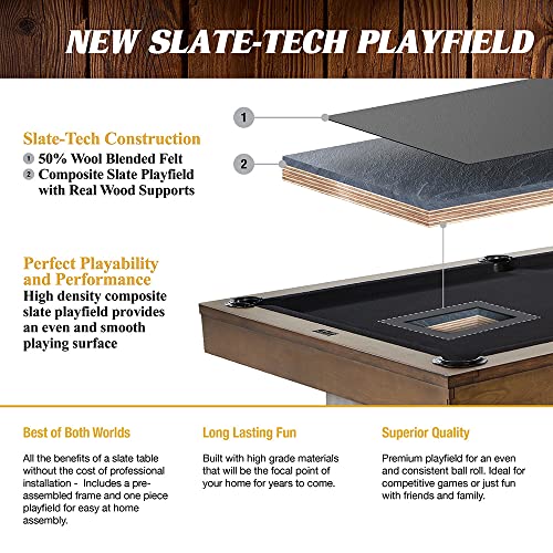 Barrington Billiards 8' Urban Slate-Tech Pool Table Set Cement/Wood Grain/Black