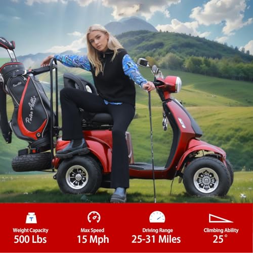 LAGTOM Electric Golf Cart & Mobility Scooter 1000W Candy Apple Red