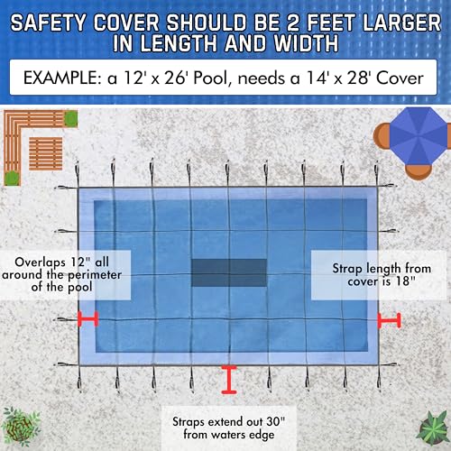 Freetime Fun Solid Winter Inground Pool Cover 30x50ft Blue