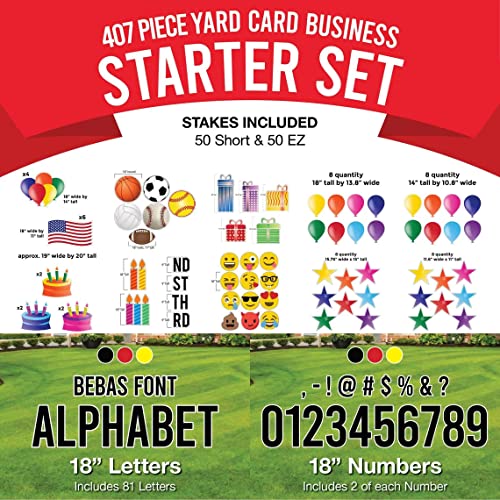 VictoryStore Yard Letters & Signs with Stakes - 407 Piece Business Startup Kit Multi