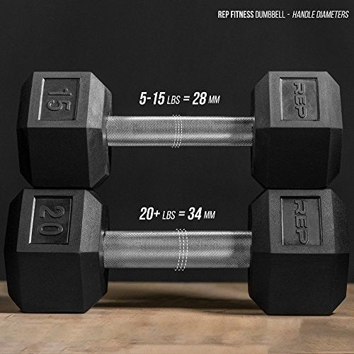 REP Rubber Hex Dumbbell Set 5-75 lbs with Adjustable Bench AB-3000