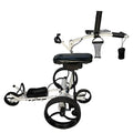 Insanity Golf Electric Golf Trolley with Remote Control, Aluminum Frame, Lithium-Ion Battery - White Cart & Black Wheels