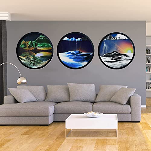 AECEVAN Wall Mount 3D Deep Sea Sand Art Sculpture Green-a