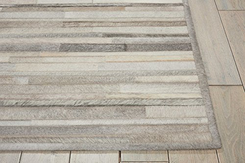 Calvin Klein Home Prairie Contemporary Area Rug Silver 5'6" x 7'5