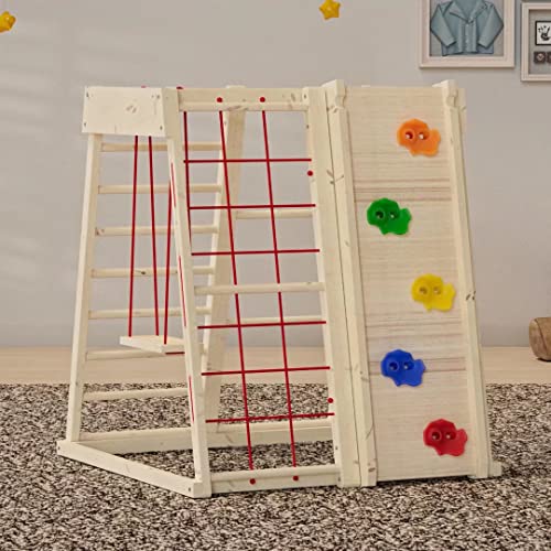 ATT Toddlers Indoor Wooden Climber Playset 6-in-1 Playground