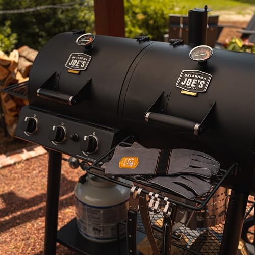 Oklahoma Joe's Canyon Deluxe Charcoal and Propane Gas Combination Smoker and Grill Black
