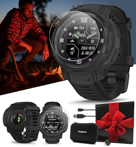 PlayBetter Garmin Instinct Crossover Solar Tactical Hybrid Smart Watch Black