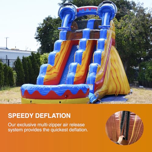 JumpOrange 15' Splash Commercial Grade Inflatable Water Slide with Pool Splash