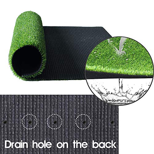 Griclner 0.7inch Realistic Synthetic Grass Turf Carpet Green 14FTx48FT