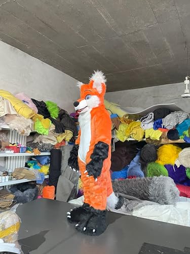 FurryMascot Orange Fox Fursuit Kigurumi Costume Beige