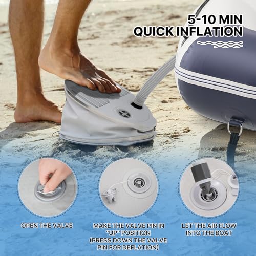 MADOG SPORT EQUIPMENT Inflatable Boat for 1-4 Persons Gray/White