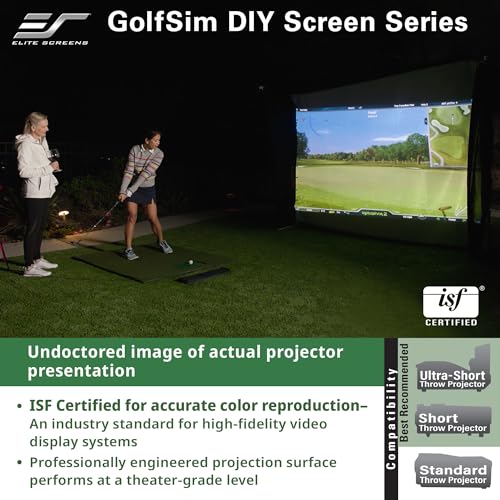Elite Screens GolfSim DIY 10'x8' Impact Screen ImpactWhite 1145