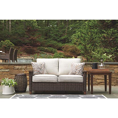 Signature Design by Ashley Paradise Trail Outdoor Loveseat Medium Brown