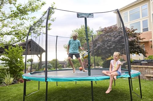 Skywalker Trampolines 12 FT Round Trampoline with Safety Enclosure Teal