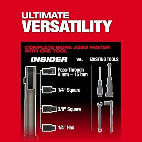 Millwavkee Extended Reach Box Ratchet Compatible with Milwaukee 3050-20 M12 FUEL 12V Bare Tool