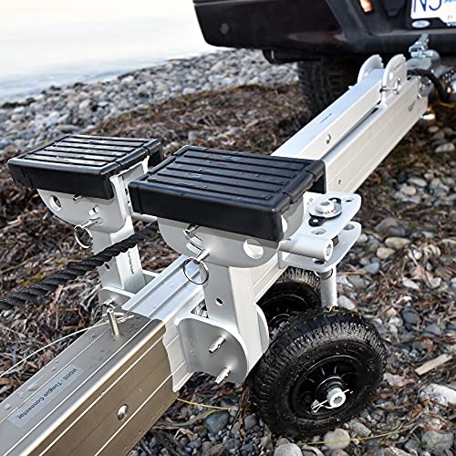 Seamax Aluminium Portable Boat Dolly Set with Handle Silver