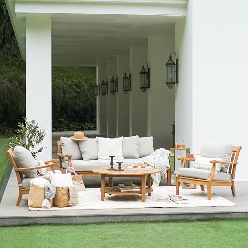 Cambridge Casual Robin Teak Wood 4 Piece Patio Conversation Set Natural Teak