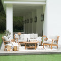 Cambridge Casual Robin Teak Wood 4 Piece Patio Conversation Set Natural Teak