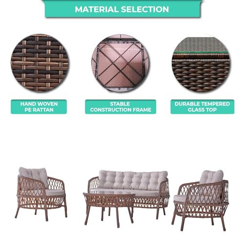 Angora Maestro Rattan Outdoor Furniture Set Brown