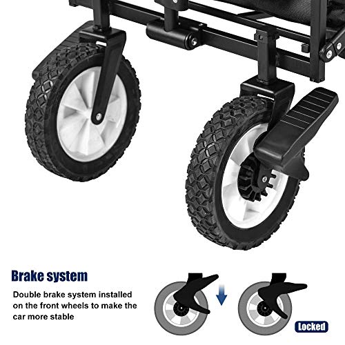 5sssallefaa Pull Along Folding Wagon Trolley Cart with Canopy