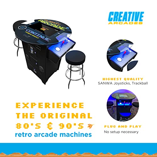 Creative Outdoor Distributor Commercial Grade Arcade Machine 2 Player 412 Games 22" LCD Round Glass Top No Trackball