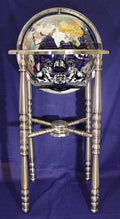 Unique Art Since 1996 Collector's Edition Blue Jasper Globe with Silver Stand