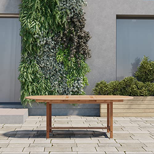 Amazonia Certified Teak 7-Piece Oval Extendable Dining Set with Black Aluminum Chairs Brown