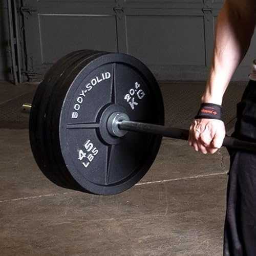 Body-Solid Cast Iron Olympic Weight Plate Set 500lbs with Bar Black