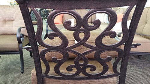 Patio Land Santa Anita Outdoor Patio Set of 4 Swivel Rocker Club Chairs Dark Bronze