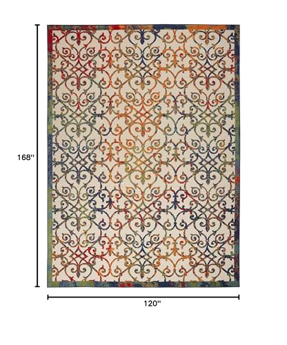 Nourison Aloha Indoor/Outdoor Multicolor Area Rug 10' x 14'