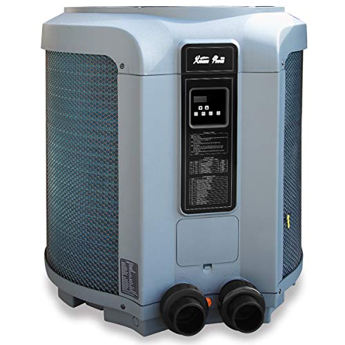 XtremepowerUS Heat Pump Titanium Super Quiet Swimming Pool Heater Gray