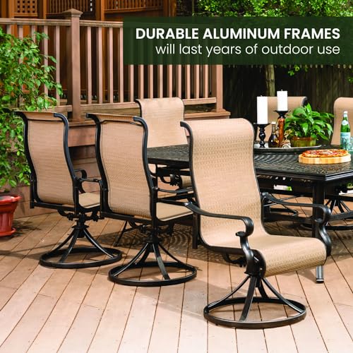 Hanover Brigantine 9-Piece Weather-Resistant Outdoor Dining Set Tan