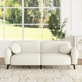 Merax Modern Loveseat Sofa with Ottoman & Pillows Beige