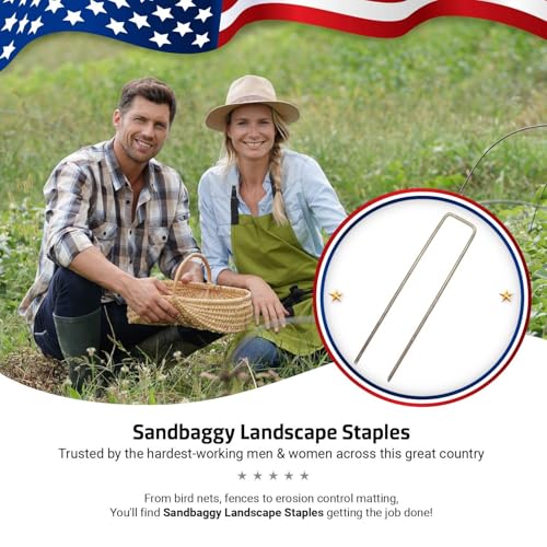 Sandbaggy 20,000-Count Rust-Free 6-Inch Galvanized Landscape Staples