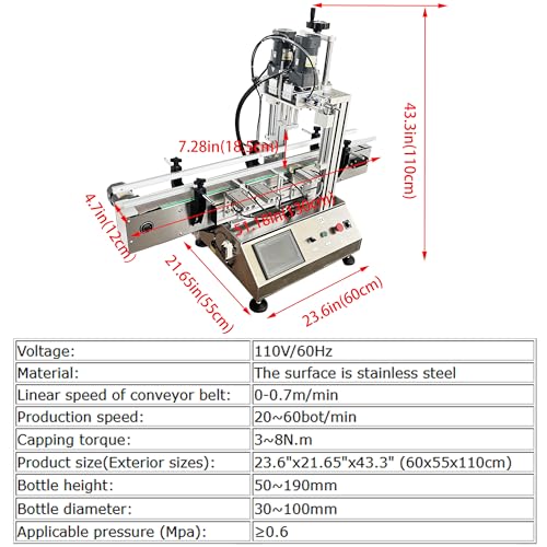 HQHAOTWU Electric Bottle Capping Machine Stainless Steel