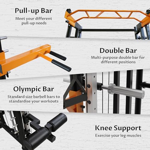 Fitvids Power Rack Home Gym with Pulley System Black